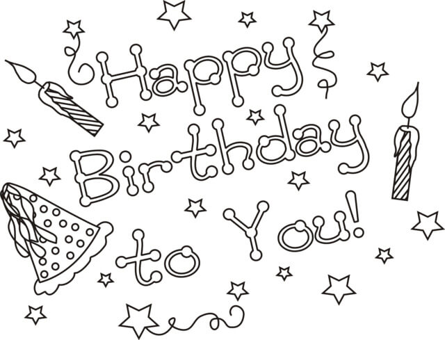 Happy Birthday to You Coloring Page