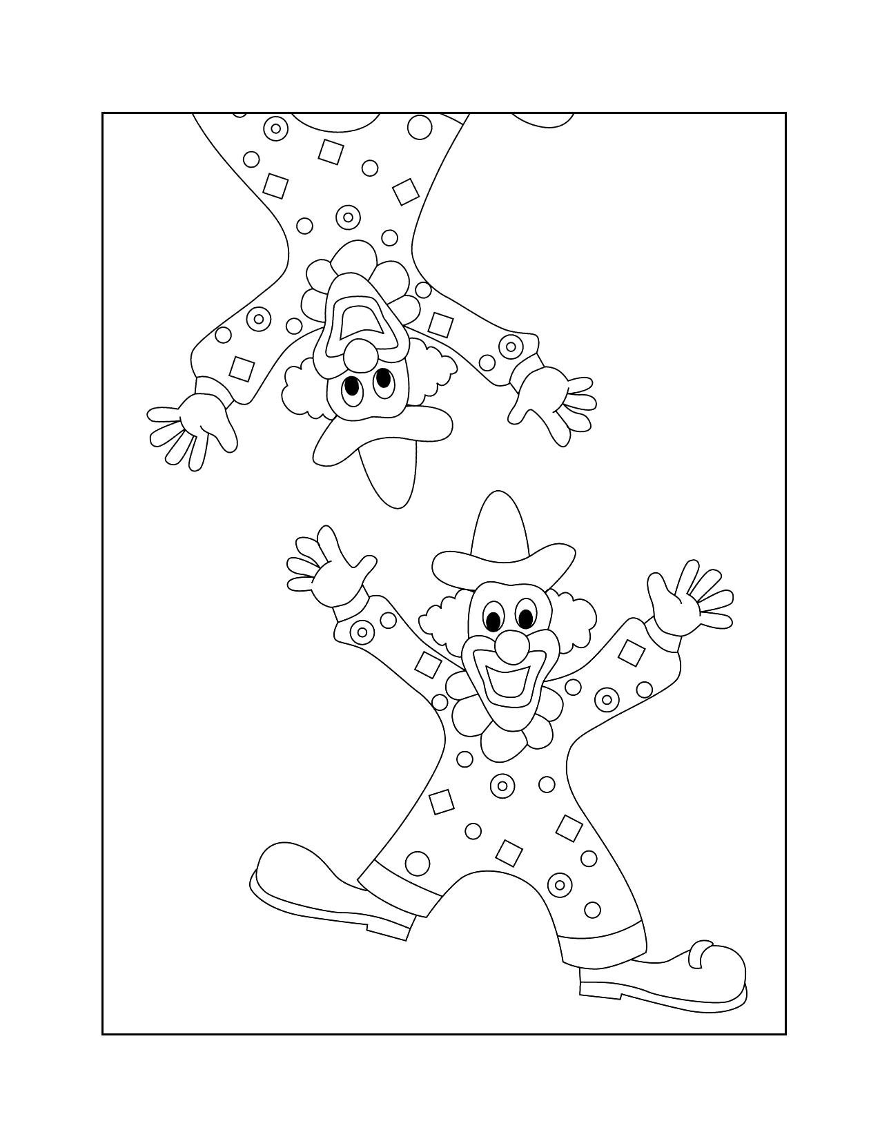 Happy Clowns Coloring Page