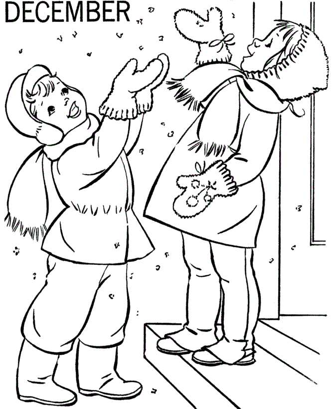 Happy December Winter Coloring Pages