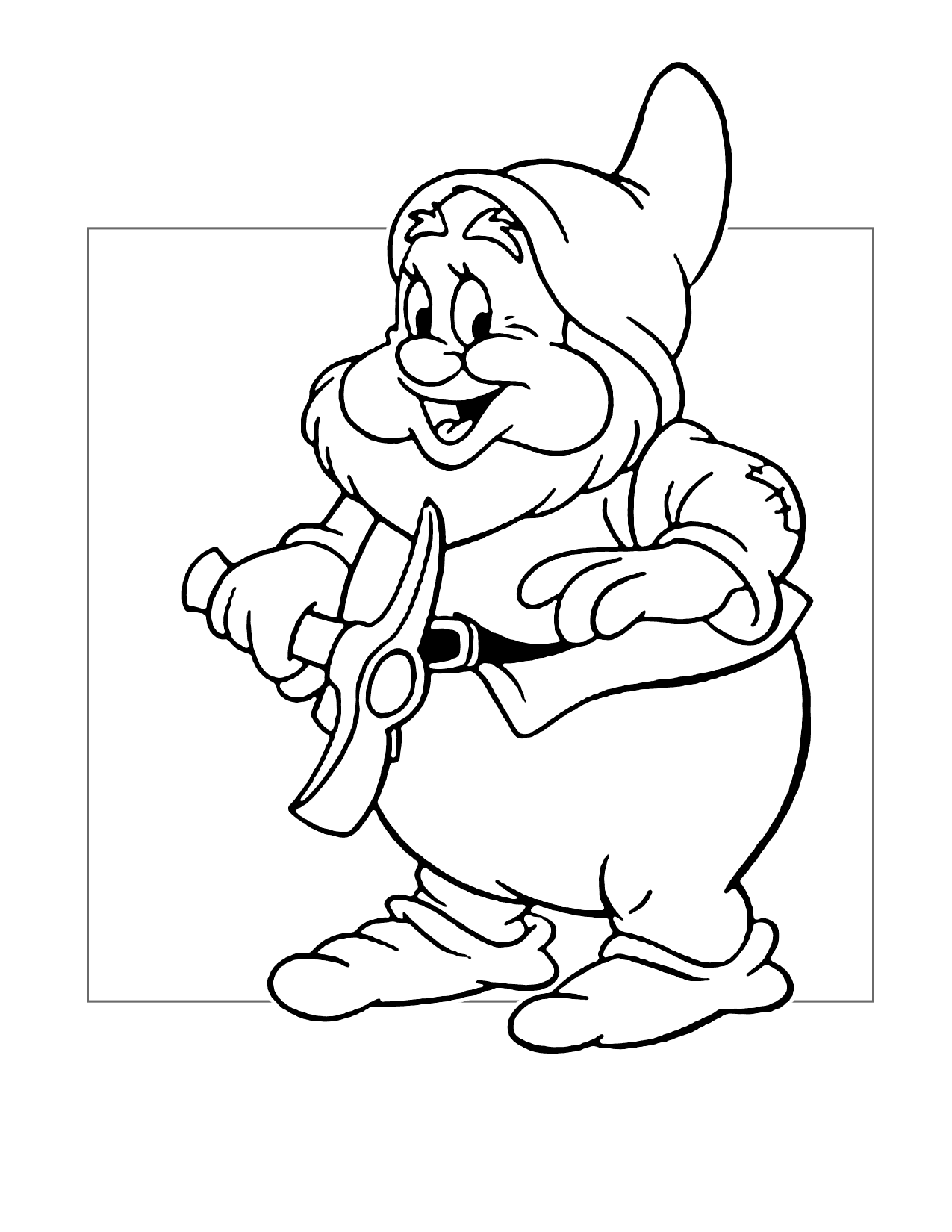 Happy Dwarf Coloring Page