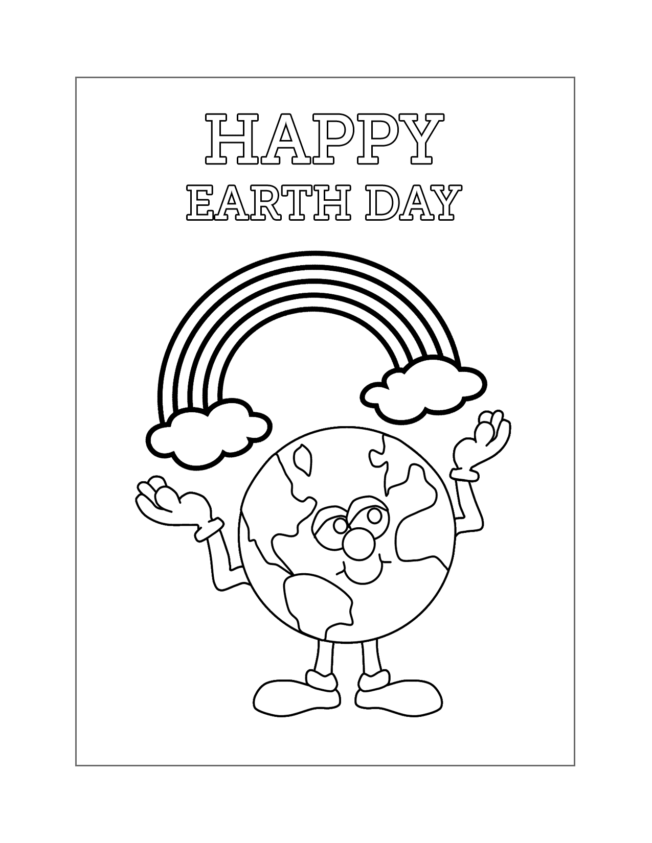 Happy Earth Day Coloring Sheet
