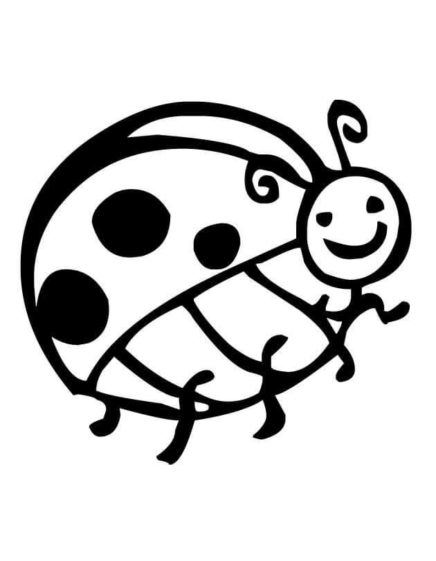 Happy Ladybug Coloring Page