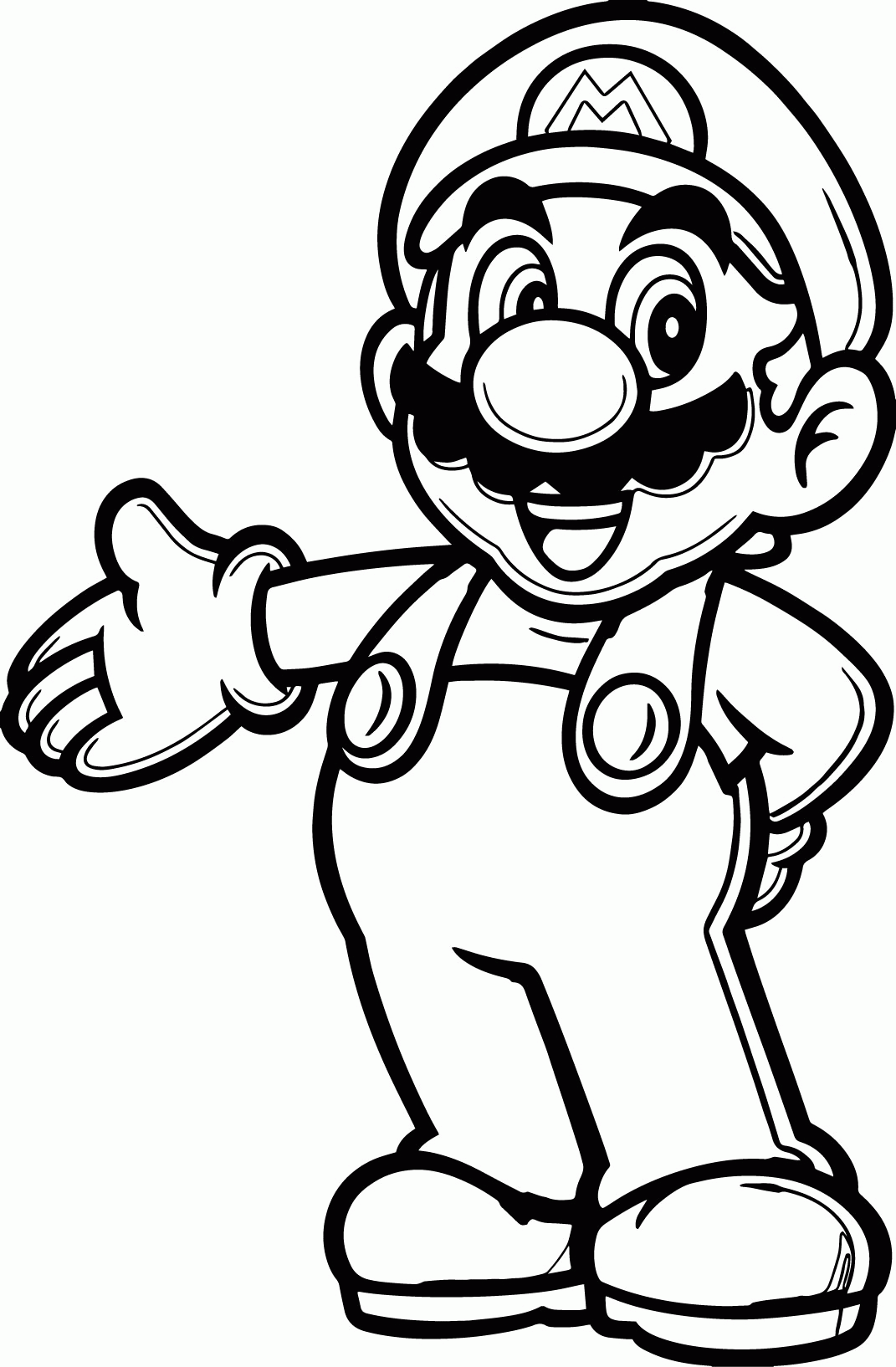 Happy Mario Coloring Page
