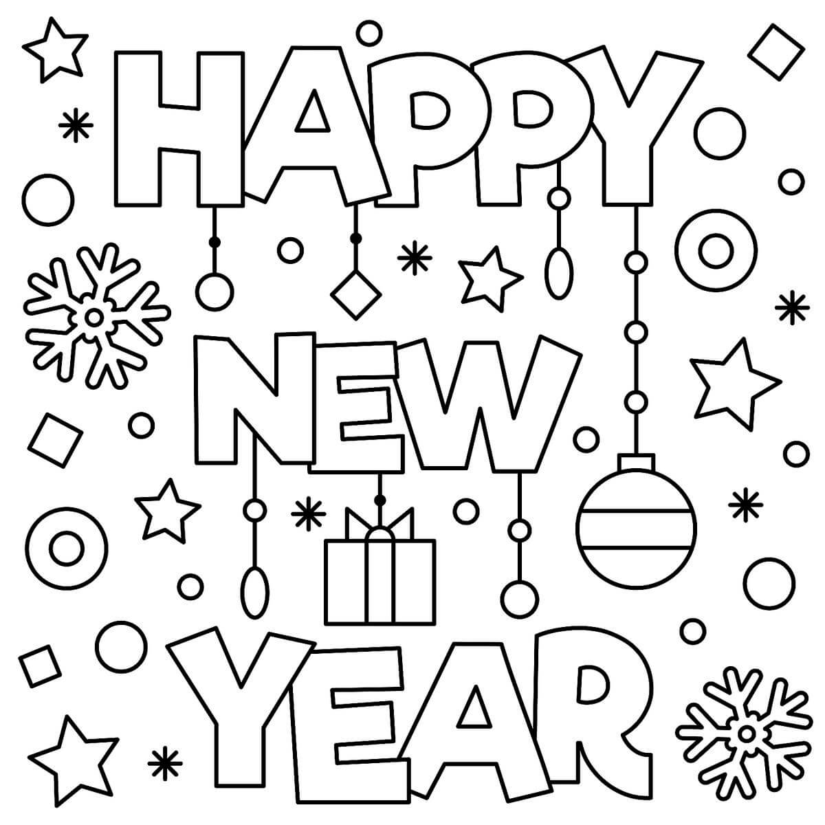 Happy New Year - January Coloring Pages