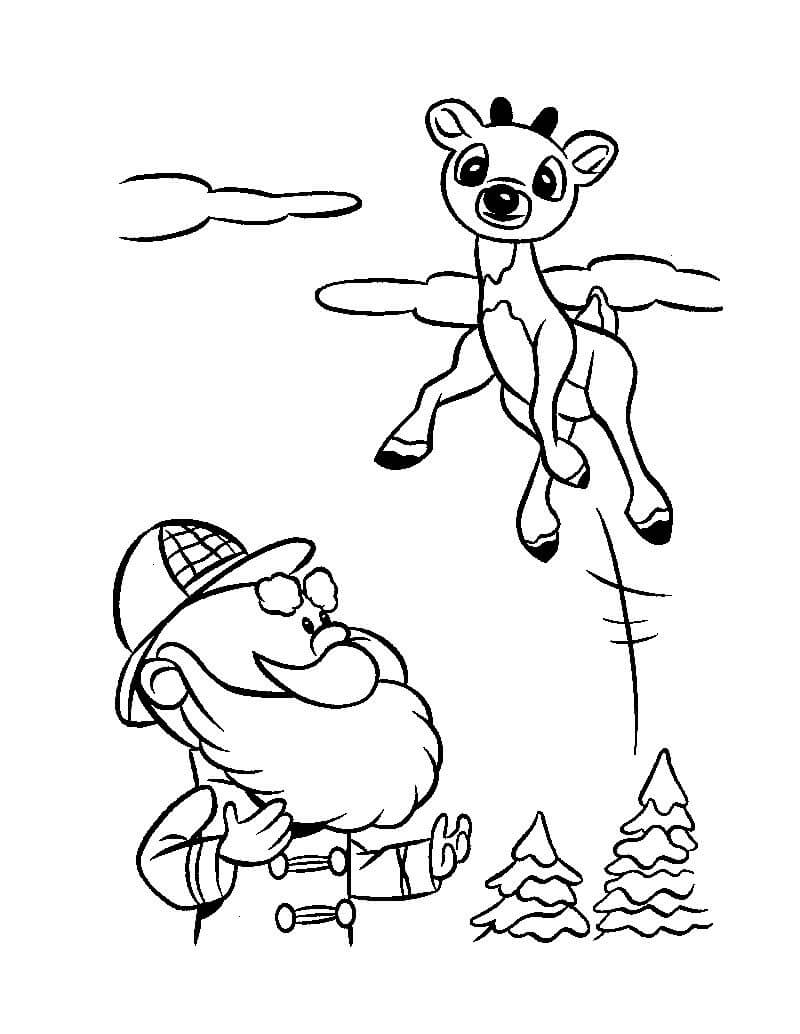 Happy Rudolph Coloring Pages