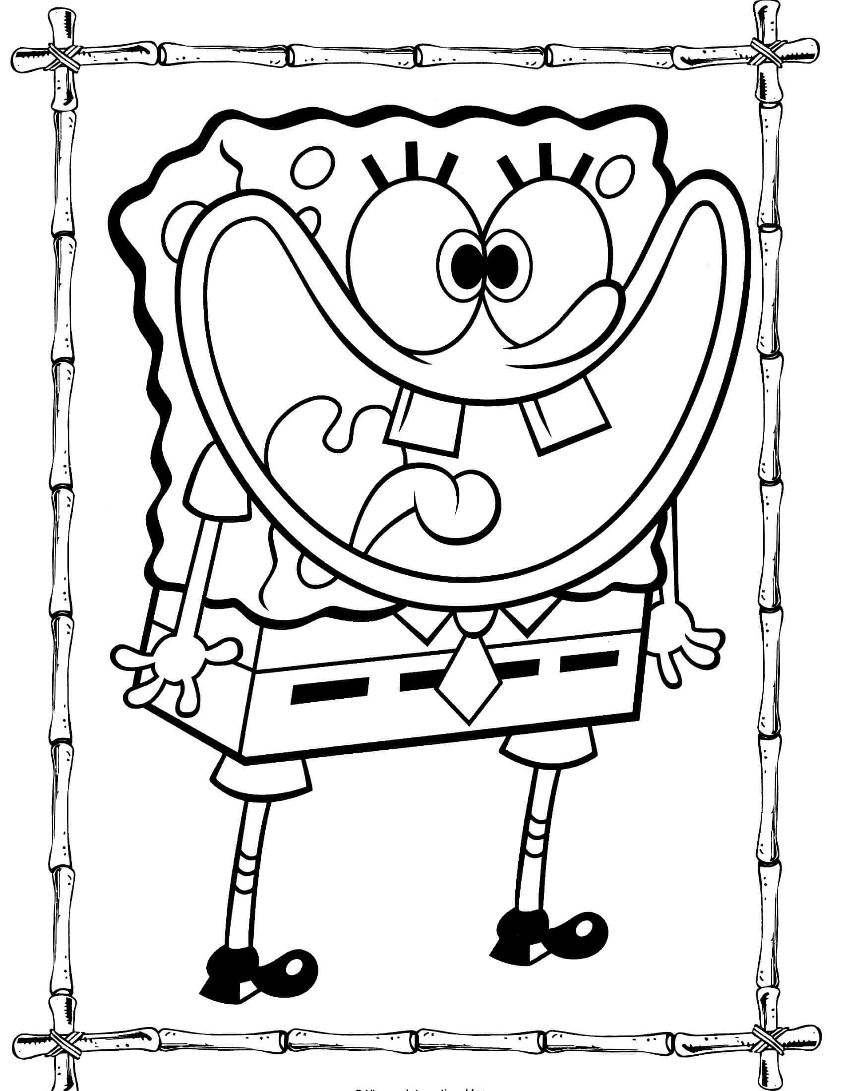 Happy Spongebob Coloring Pages