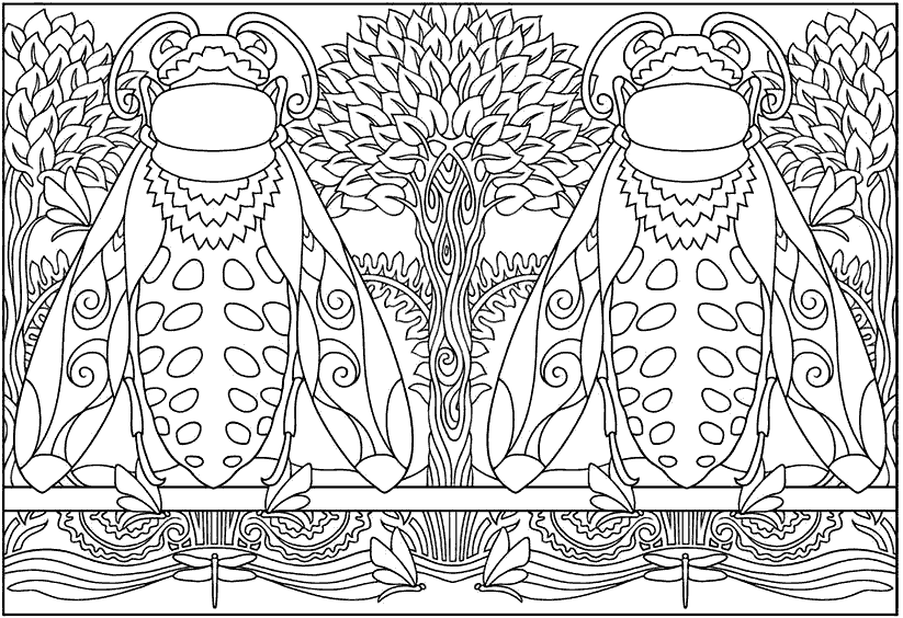 Hard Insect Coloring Page