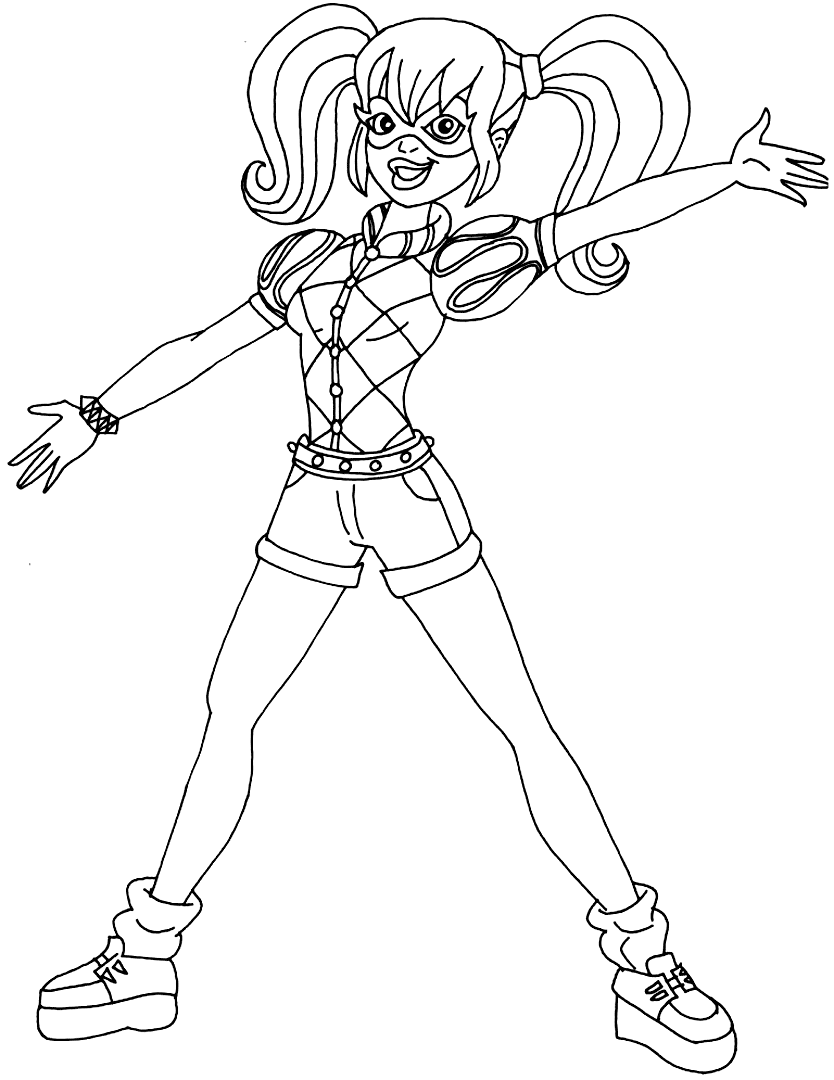 Harley Quinn Dc Superhero Girls Coloring Pages
