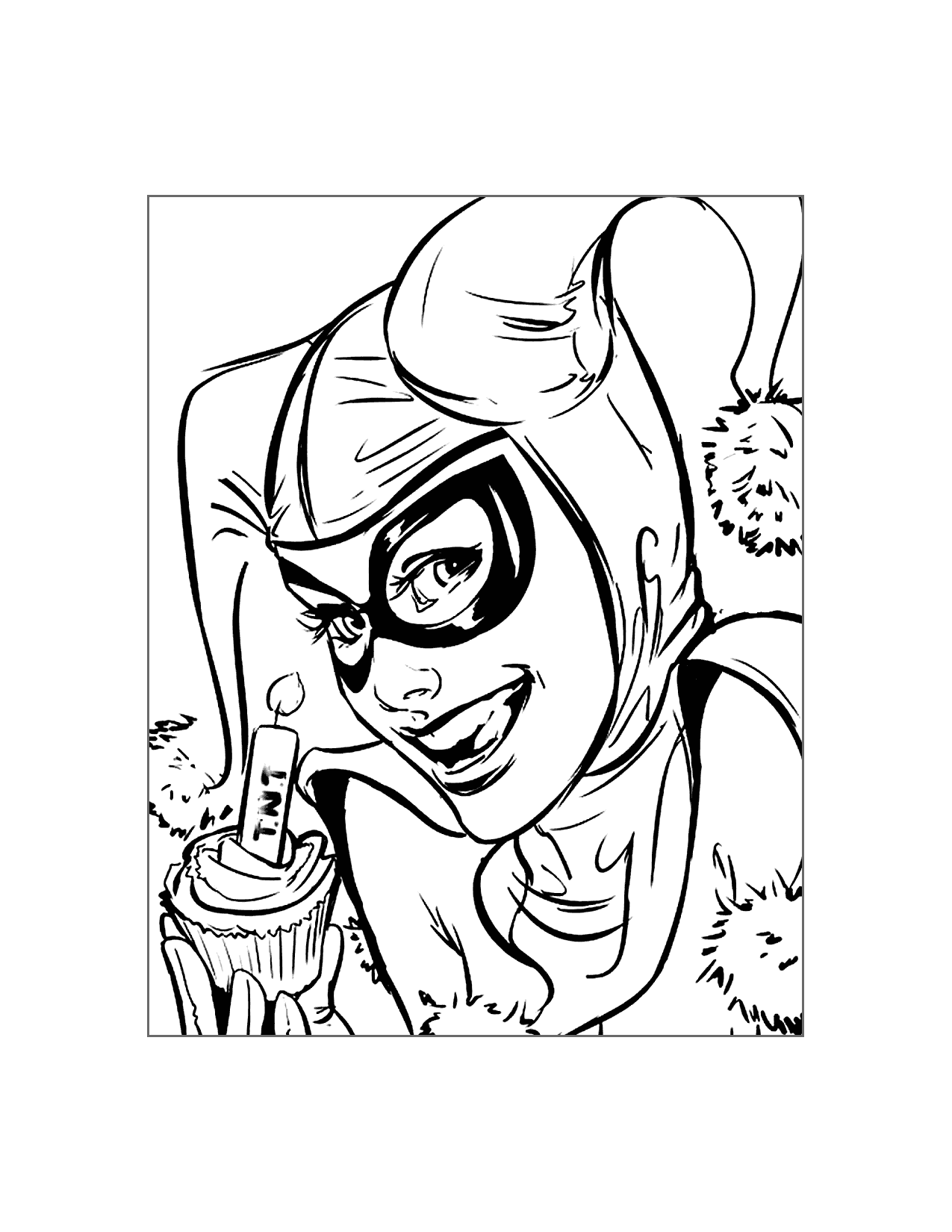 Harley Quinn Dynamite Coloring Page