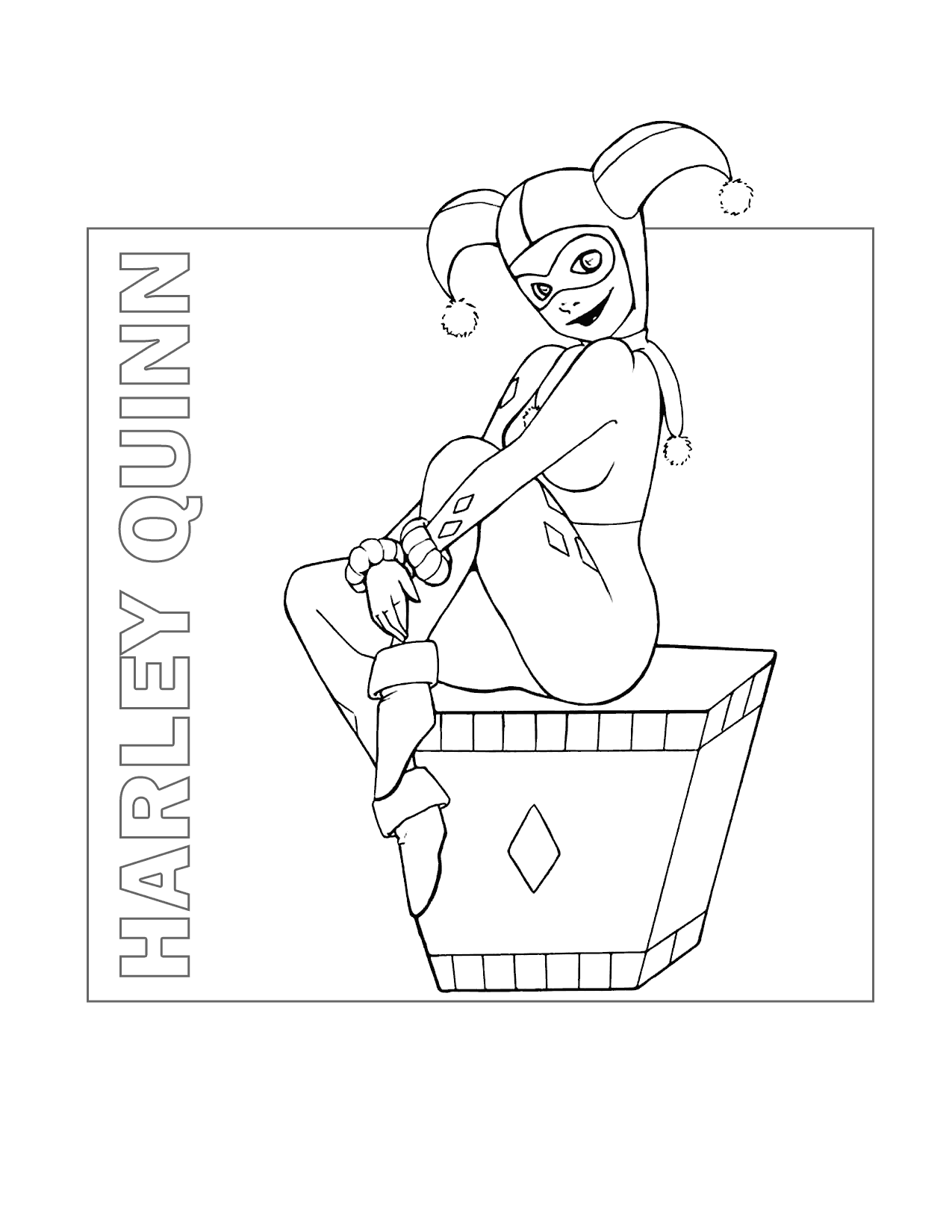 Harley Quinn Jester Coloring Page