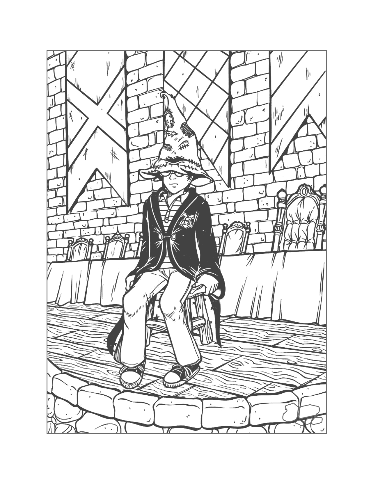 Harry Potter Sorting Hat Coloring Page
