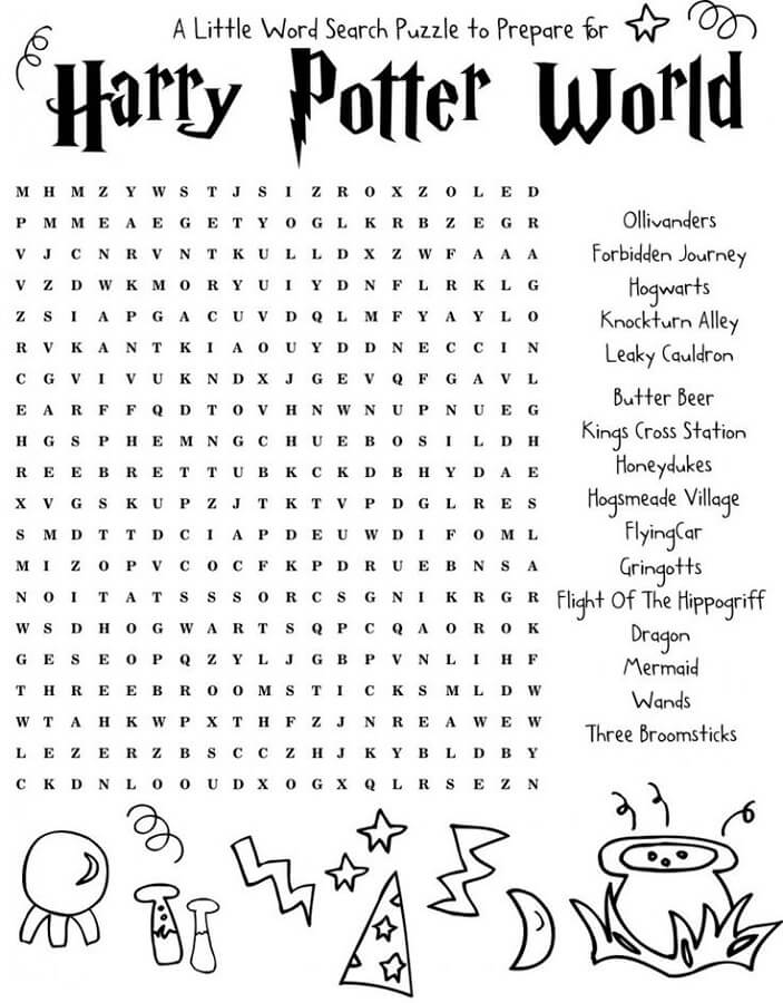 Harry Potter Word Search for Kids