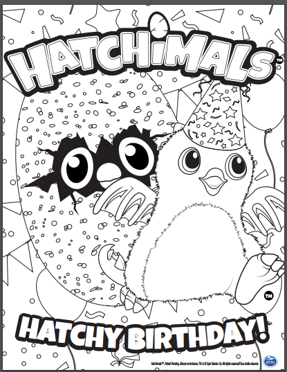 Hatchimals Birthday Coloring Pages