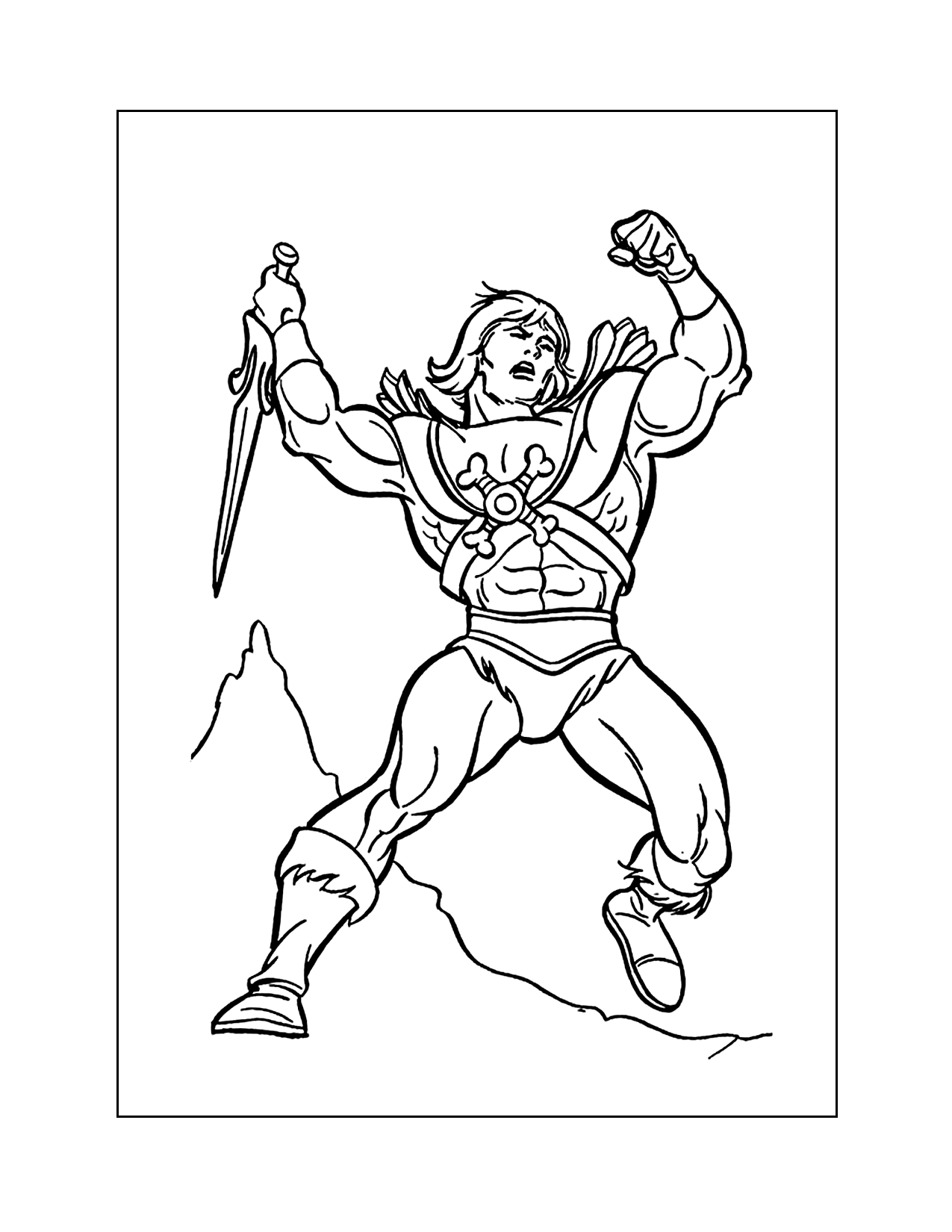 He Man Fighting With Sword Coloring Page