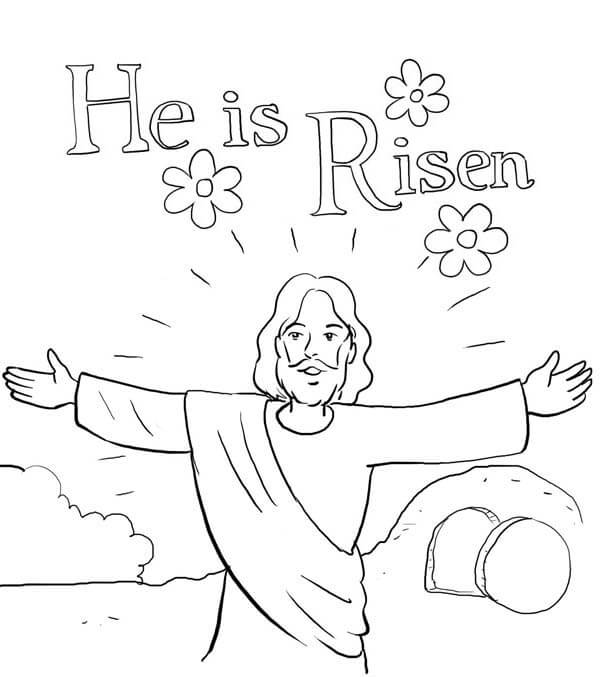 He is Risen Easter Coloring Page