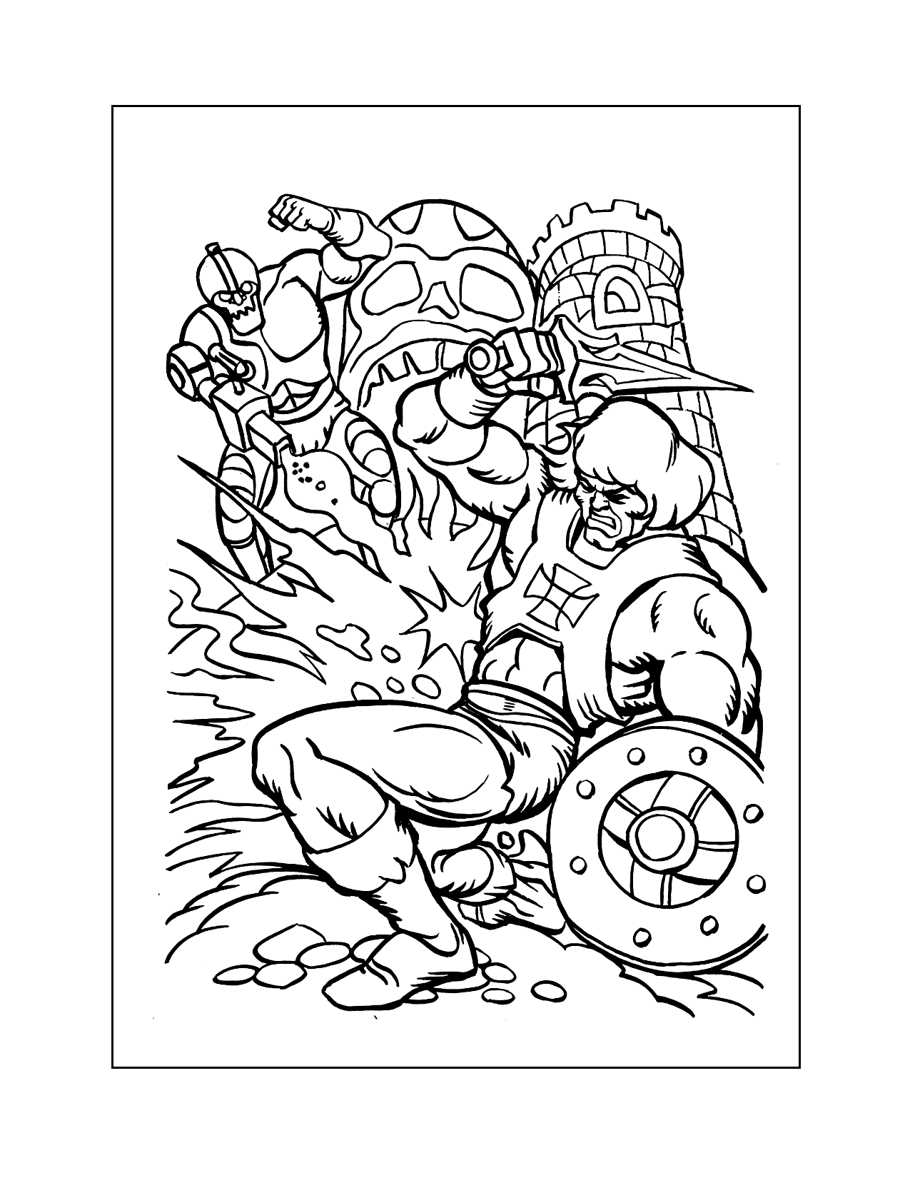 Heman Fighting Coloring Page