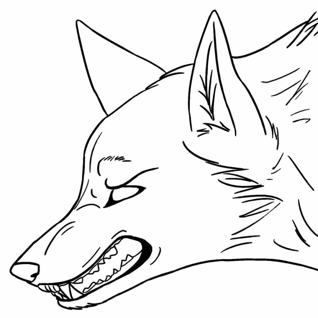 Head of Wolf Coloring Page