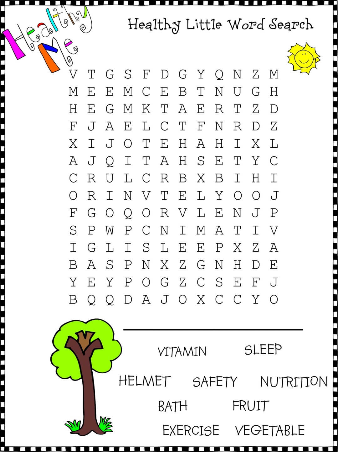 Healthy Word Search for Kids