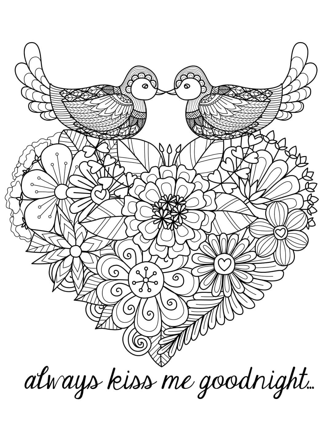 Heart Coloring Page for Adults