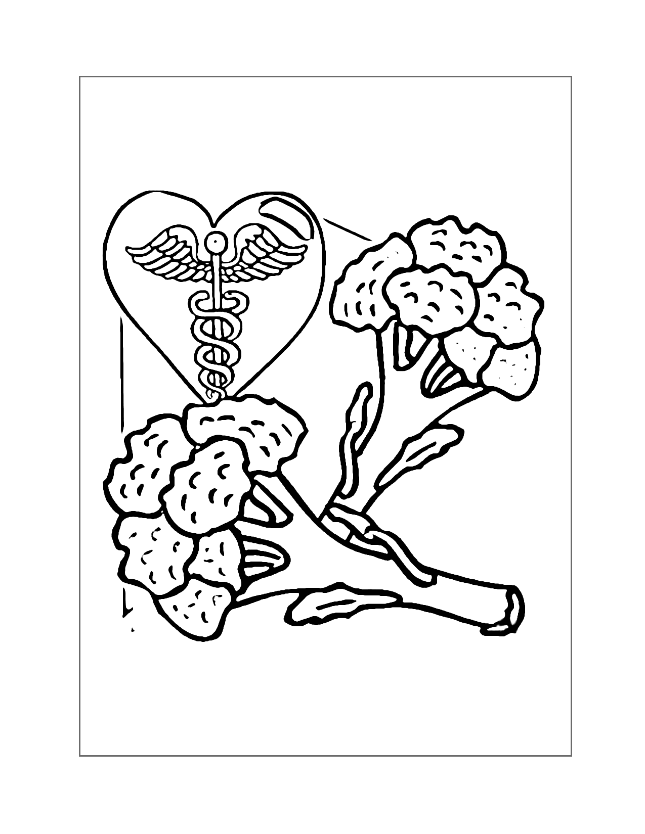 Heart Healthy Broccoli Coloring Page