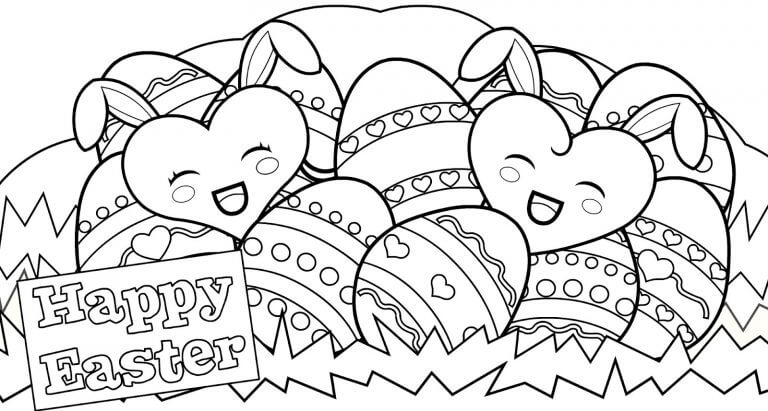 Hearts Easter Coloring Pages