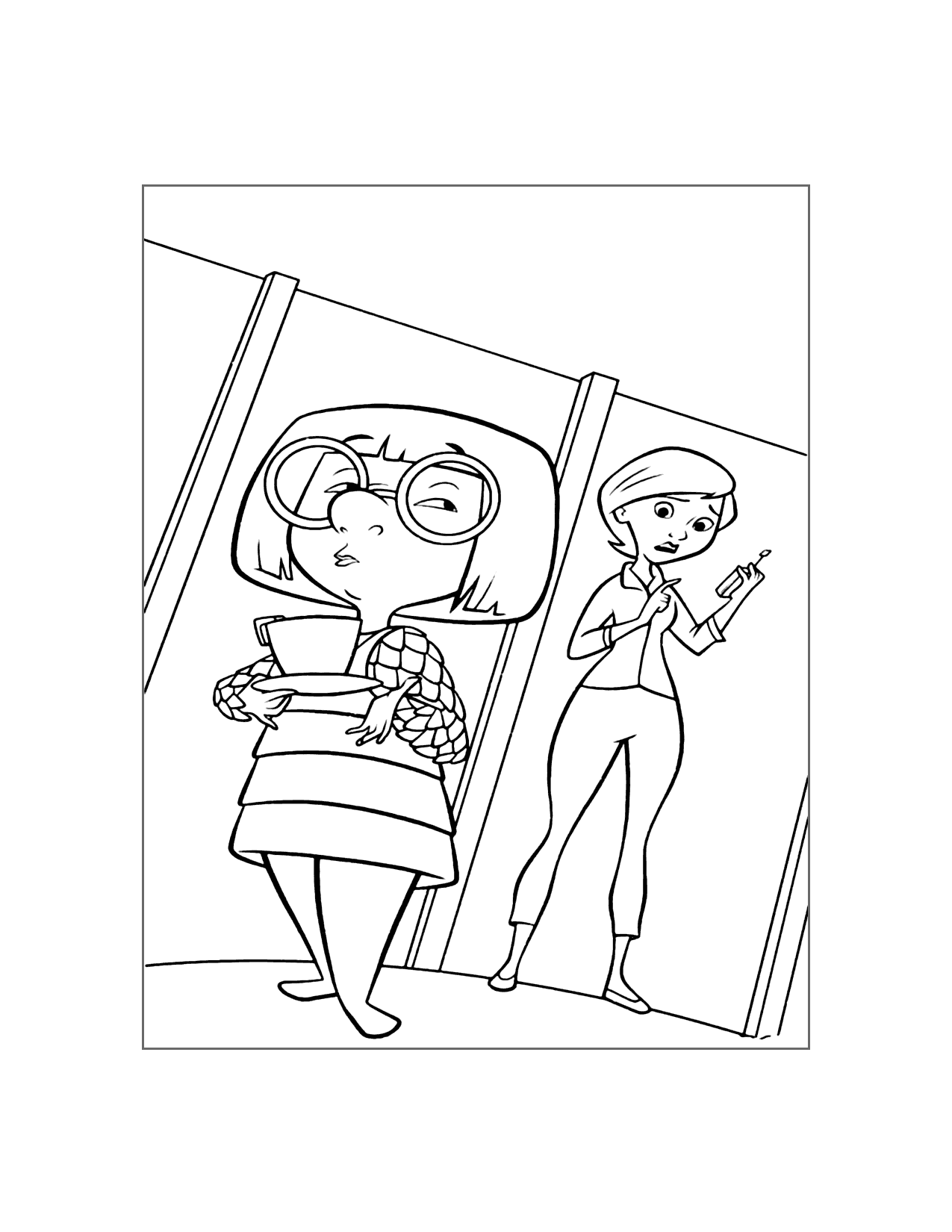 Helen Goes To See Edna Incredibles Coloring Page
