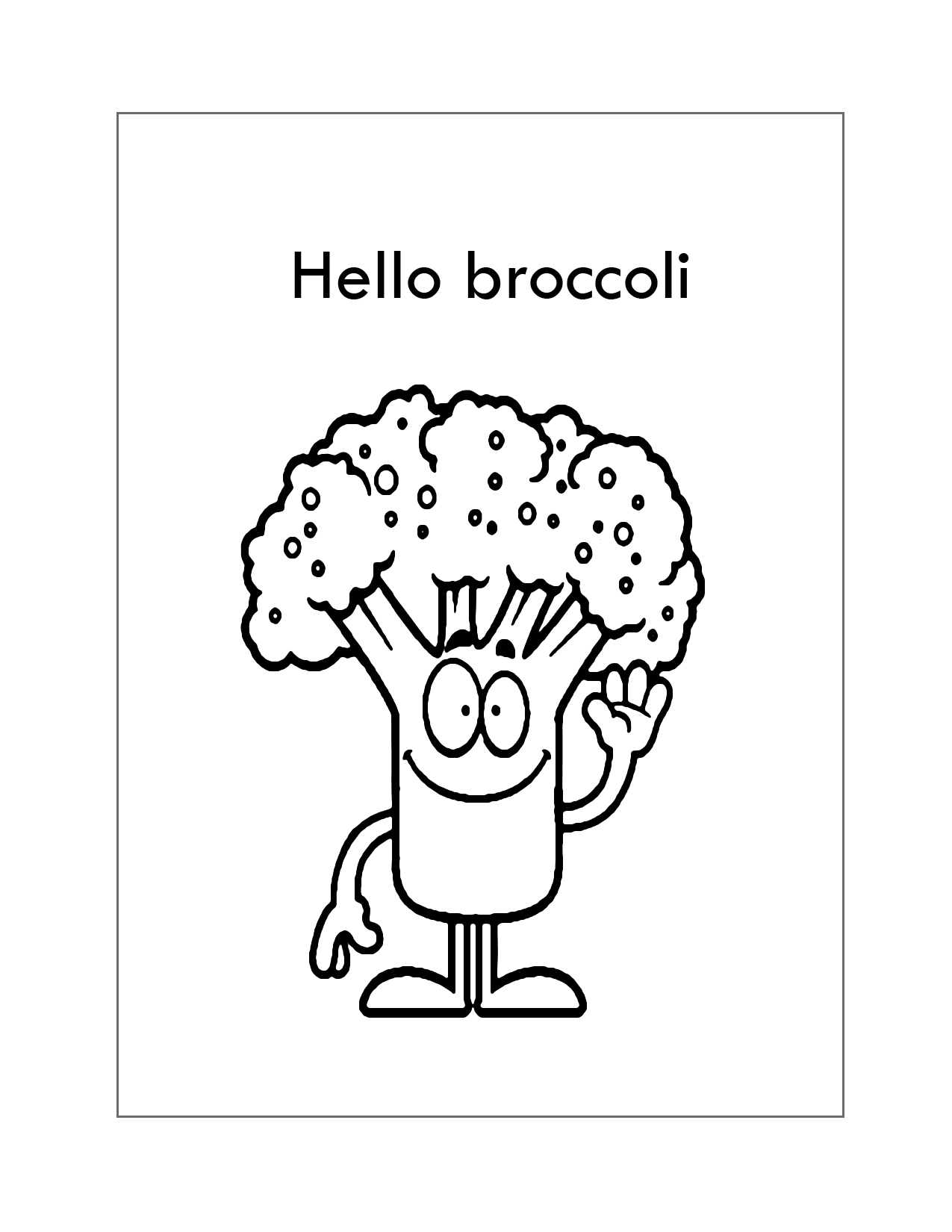 Hello Broccoli Coloring Pages