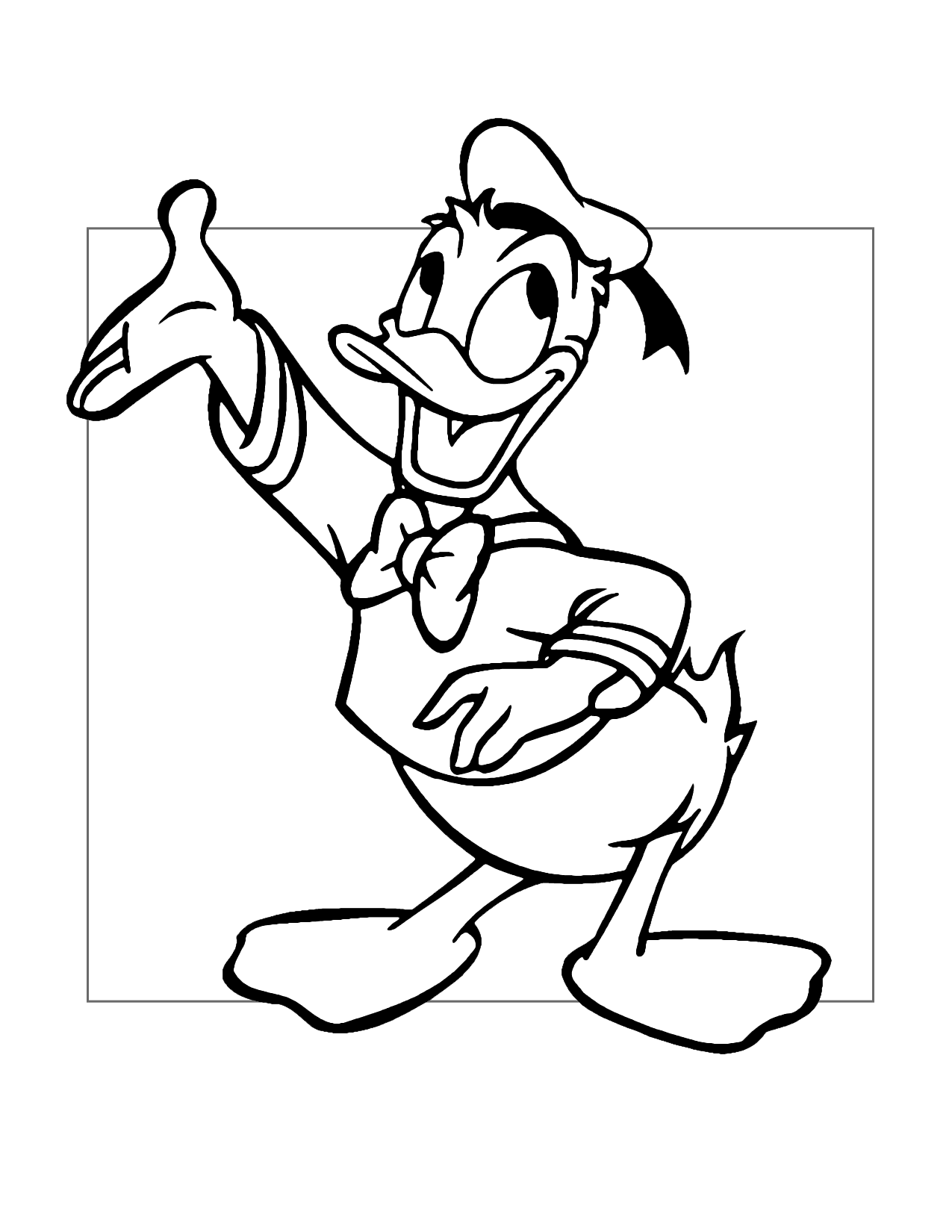 Hello Donald Duck Coloring Page