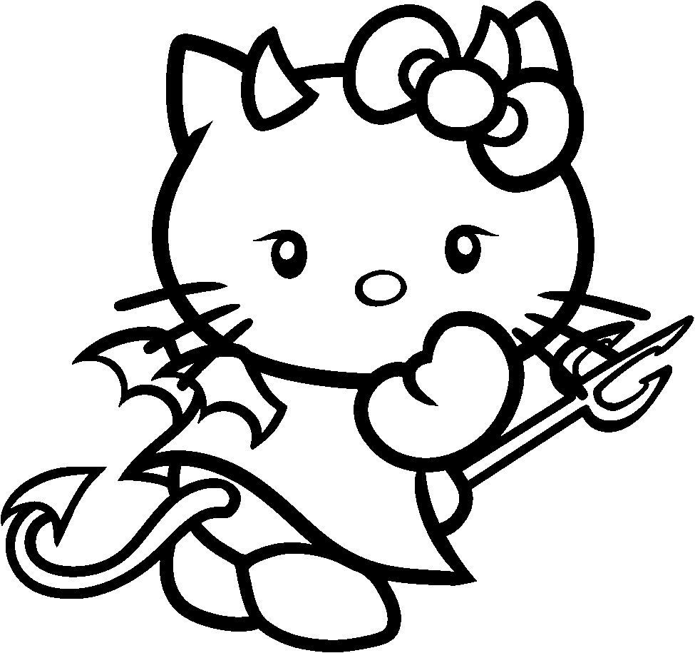 Hello Kitty Devil Coloring Pages