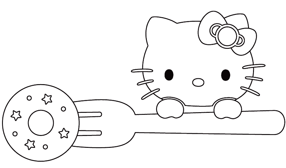Hello Kitty Donut Coloring Page