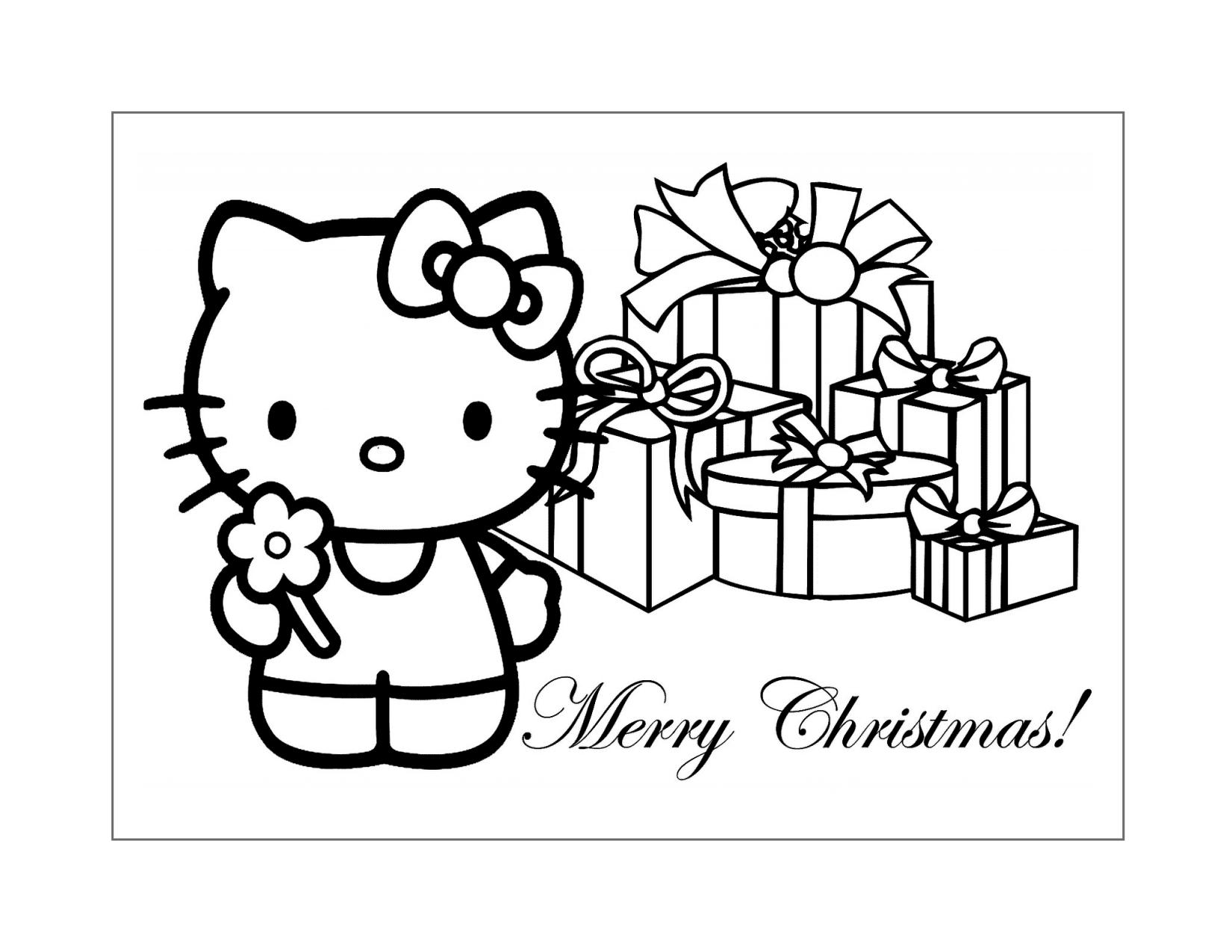 Hello Kitty Gifts Coloring Page