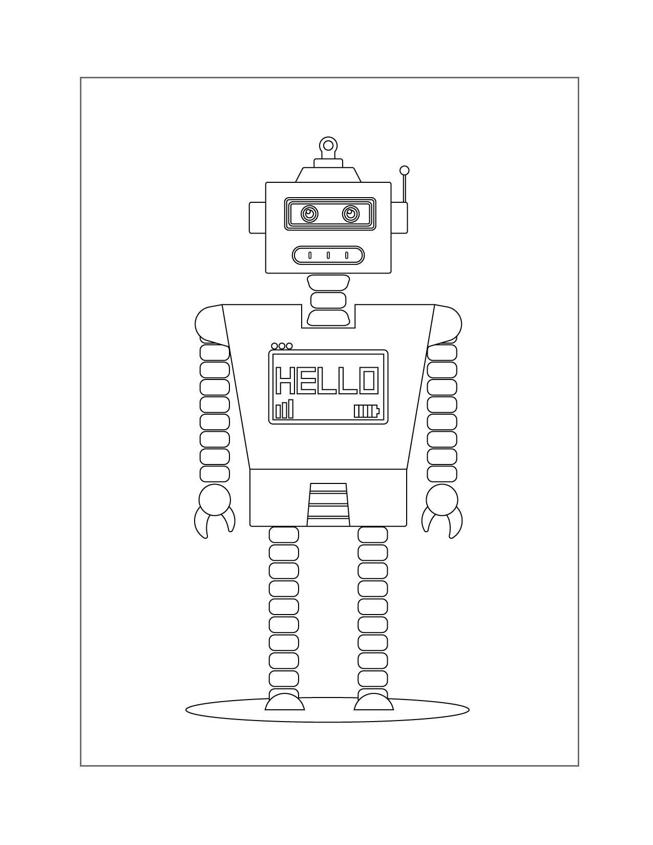 Hello Robot Coloring Page