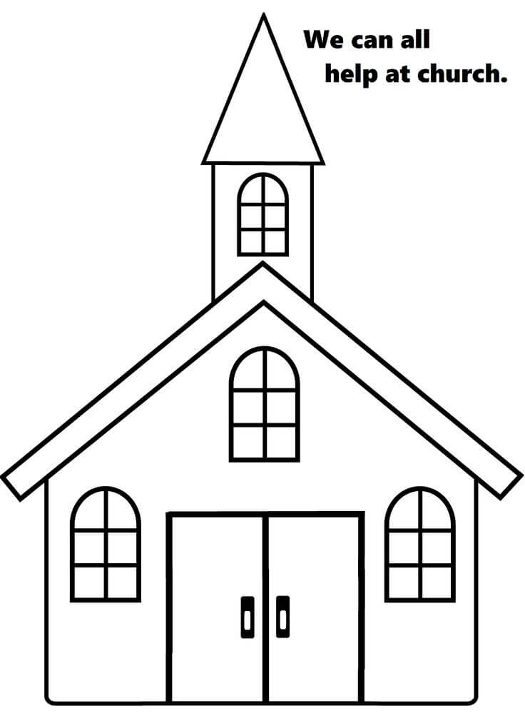 Help at Church Coloring Page