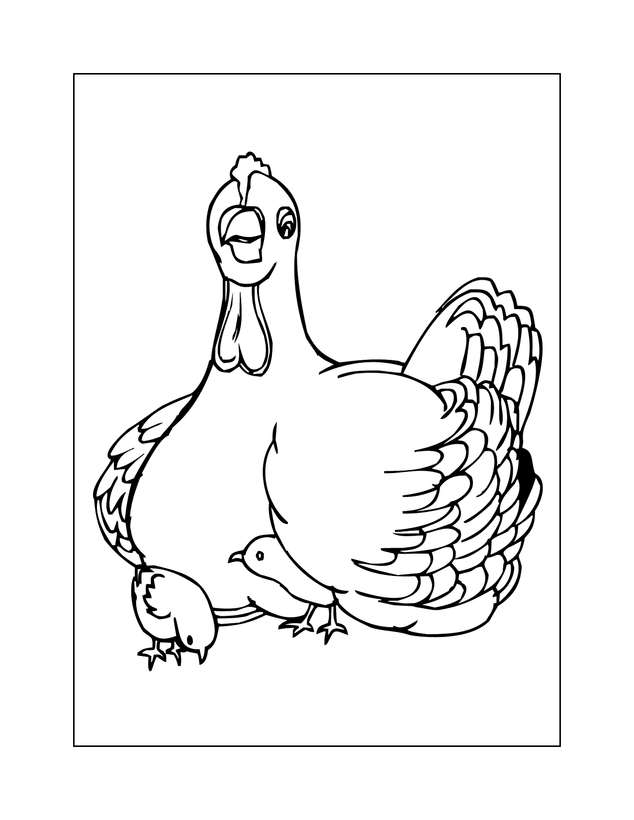 Hen And Chicks Coloring Page