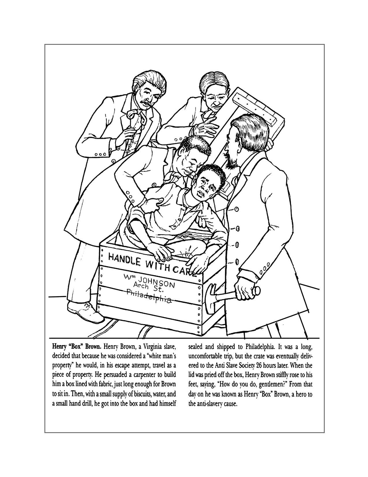 Henry Box Brown Coloring Page