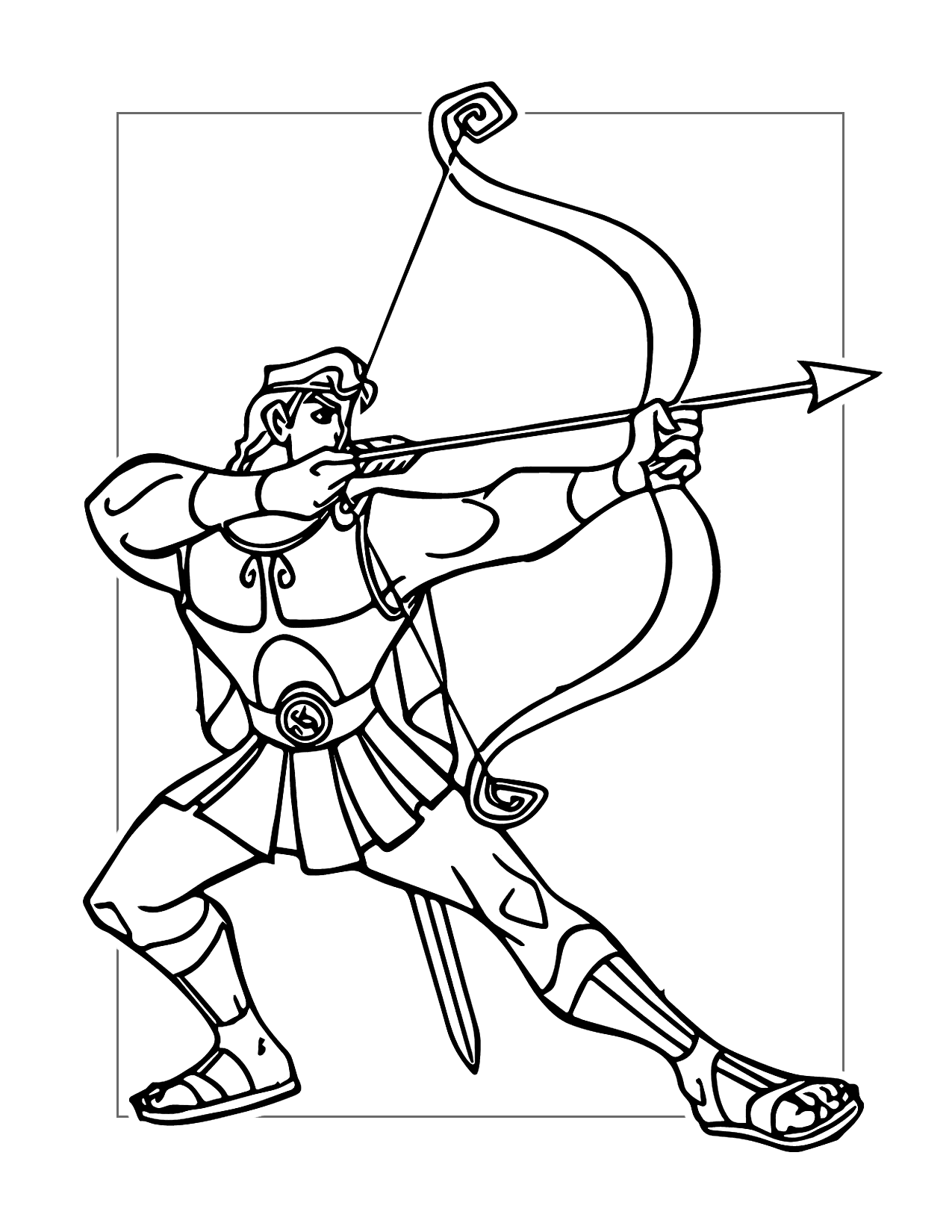 Hercules Shooting An Arrow Coloring Page