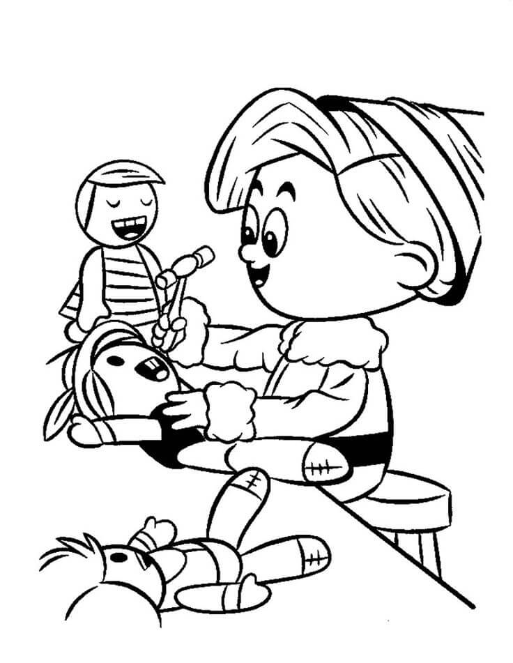 Hermey the Elf - Rudolph Coloring Pages
