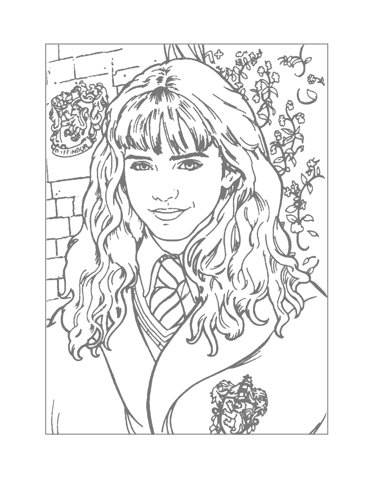 Hermione Granger Traceable Coloring Page