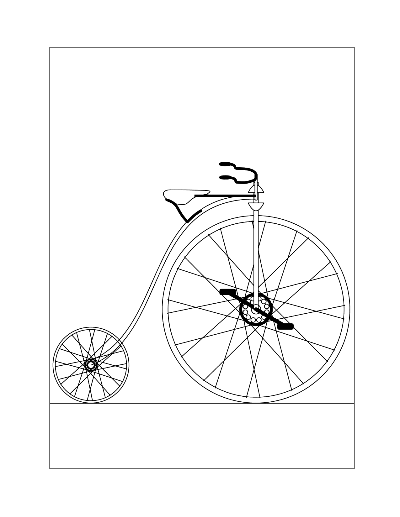 High Wheeler Bicycle Coloring Page