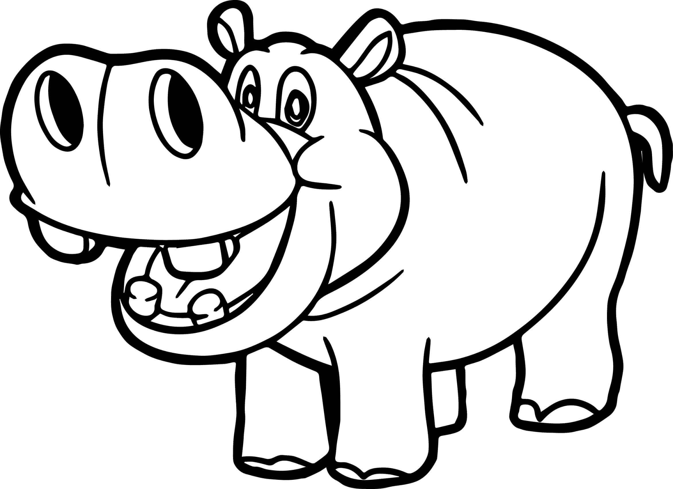 Hippopotamus Animal Coloring Pages
