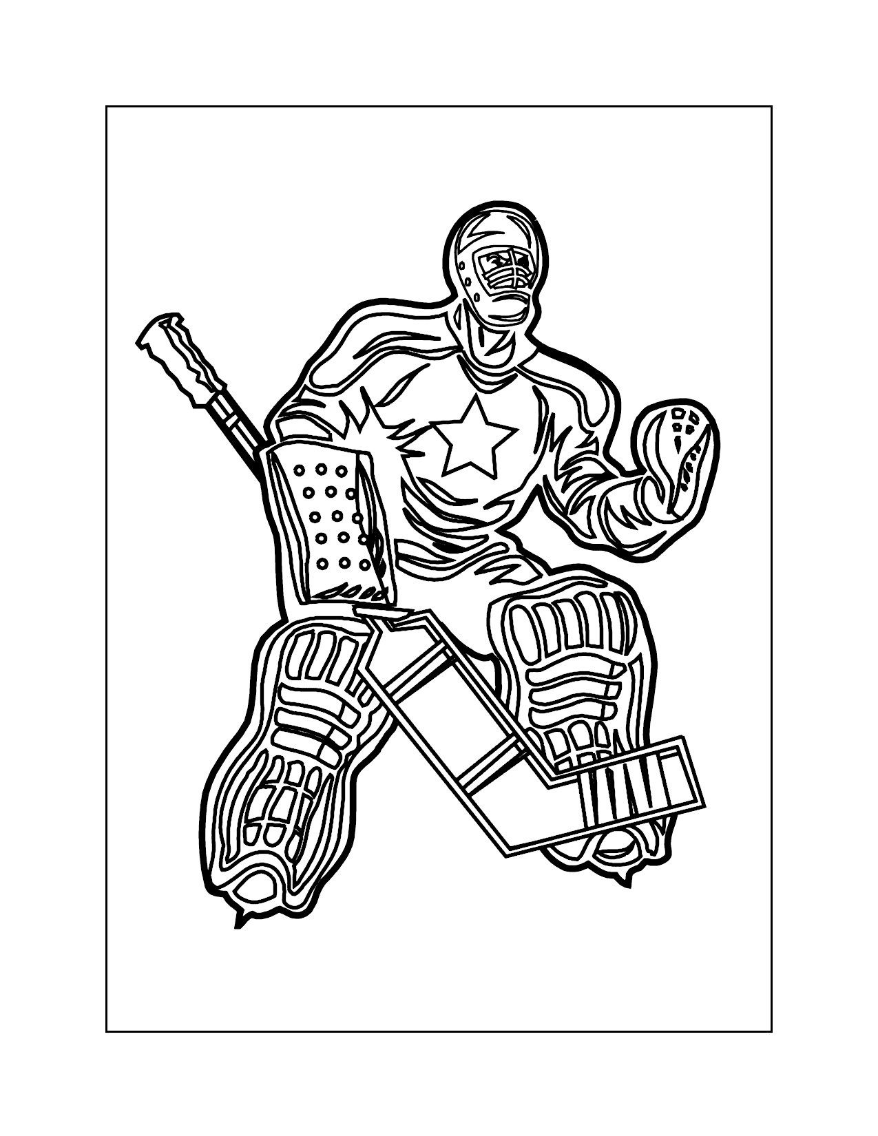 Hockey Goalie Coloring Page