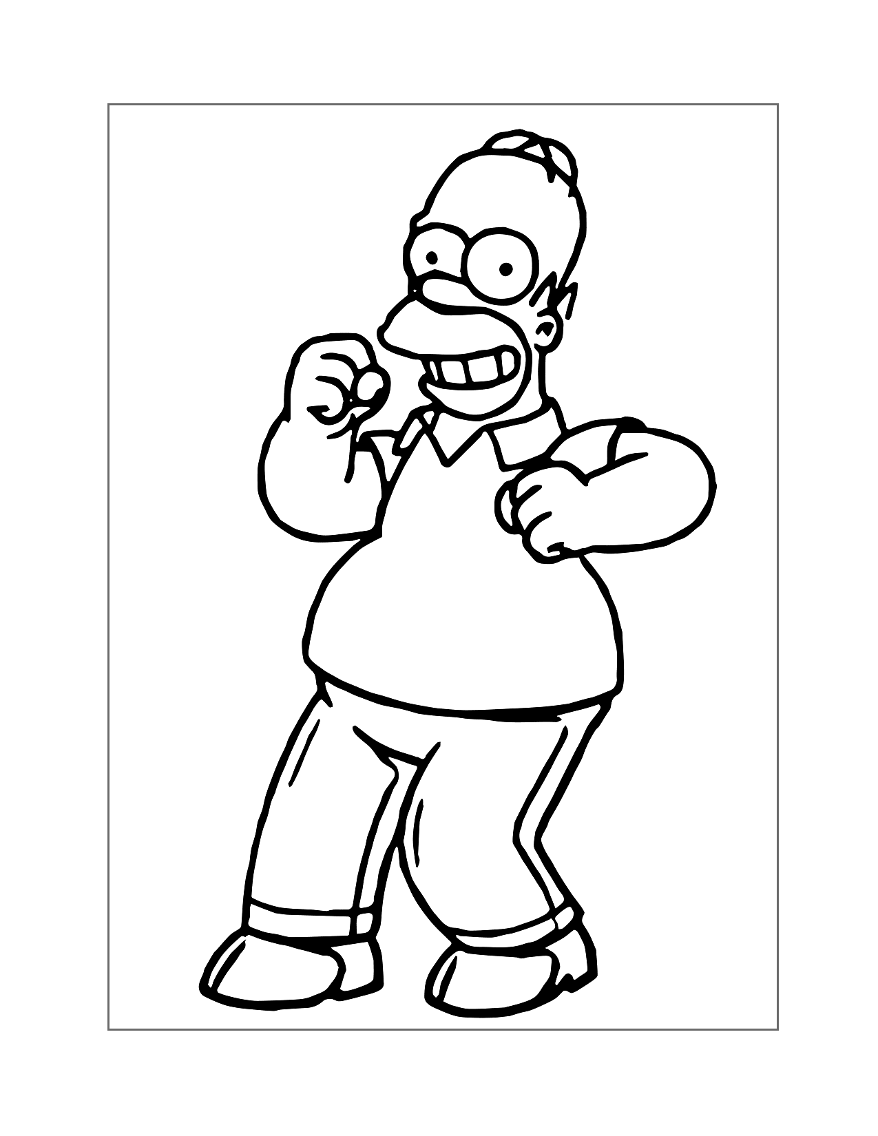 Homer Simpson Dancing Coloring Page