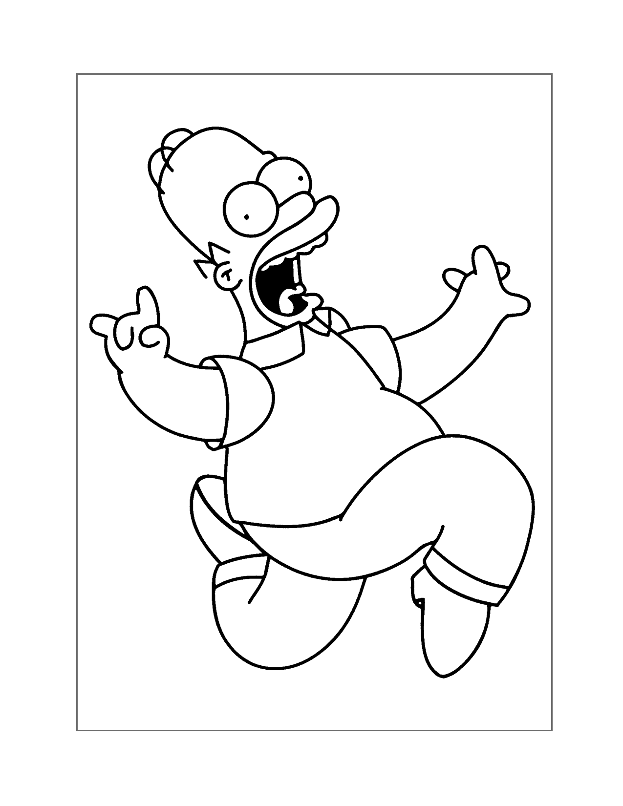 Homer Simpson Skipping Coloring Page