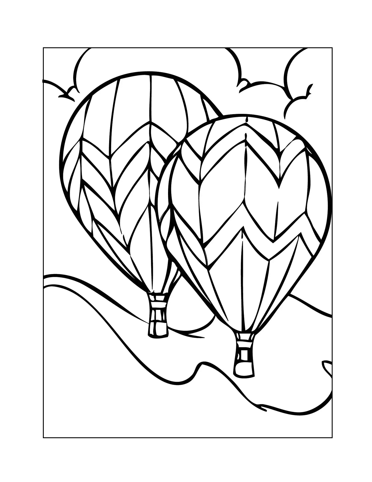 Hot Air Balloons Coloring Pages