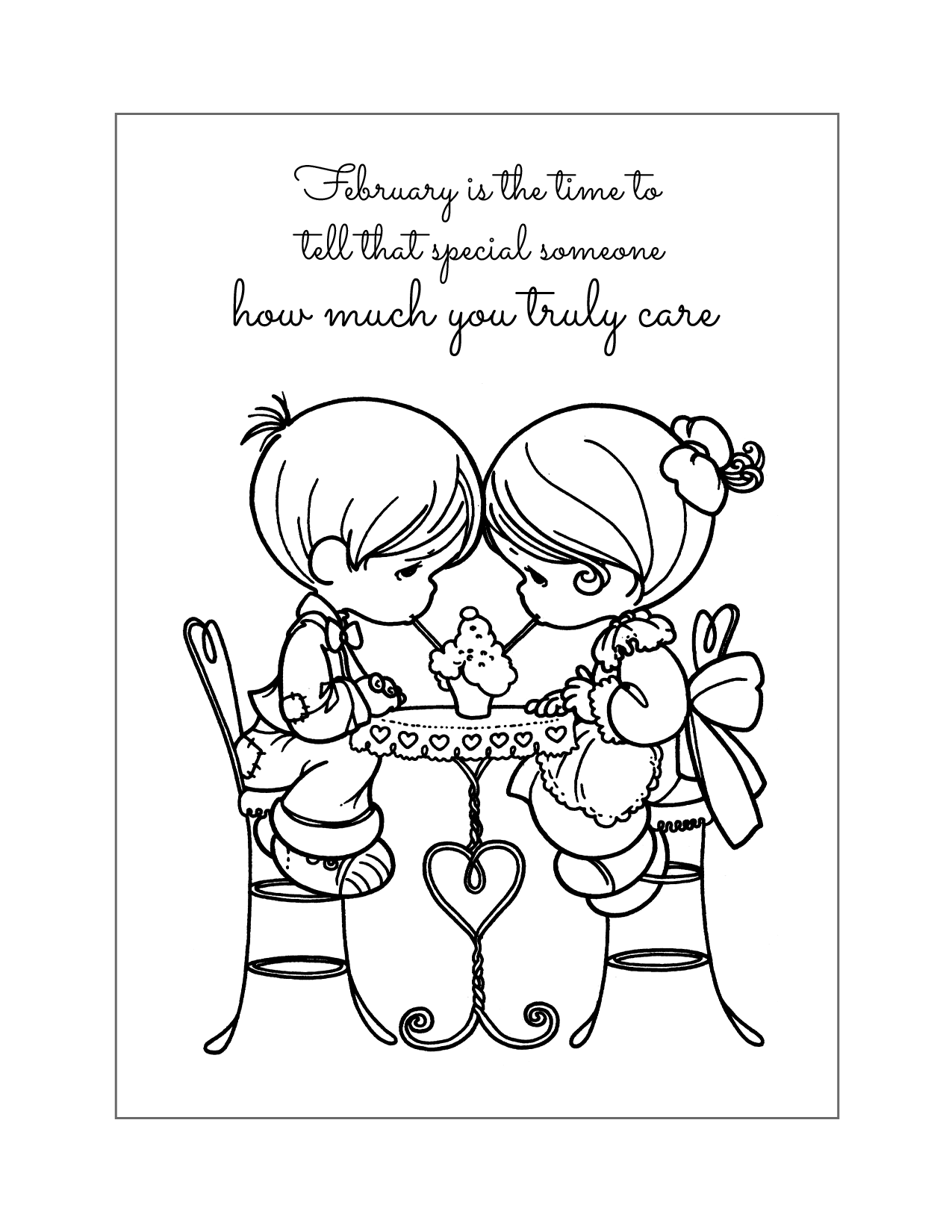How Much You Care February Coloring Page