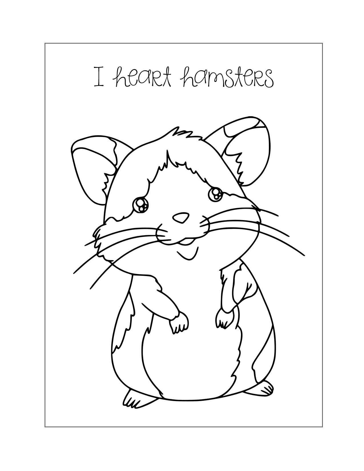 I Heart Hamsters Coloring Page