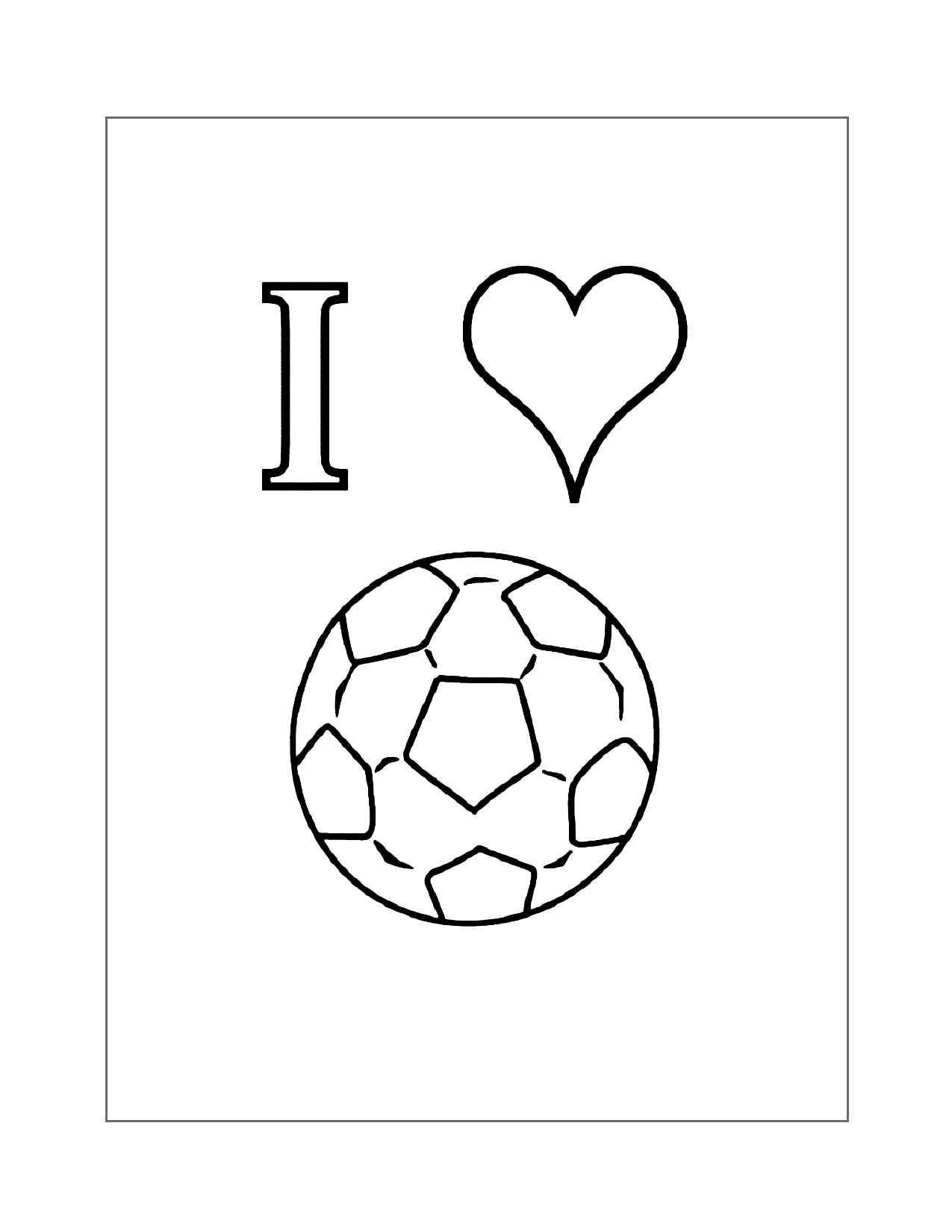 I Heart Soccer Coloring Page