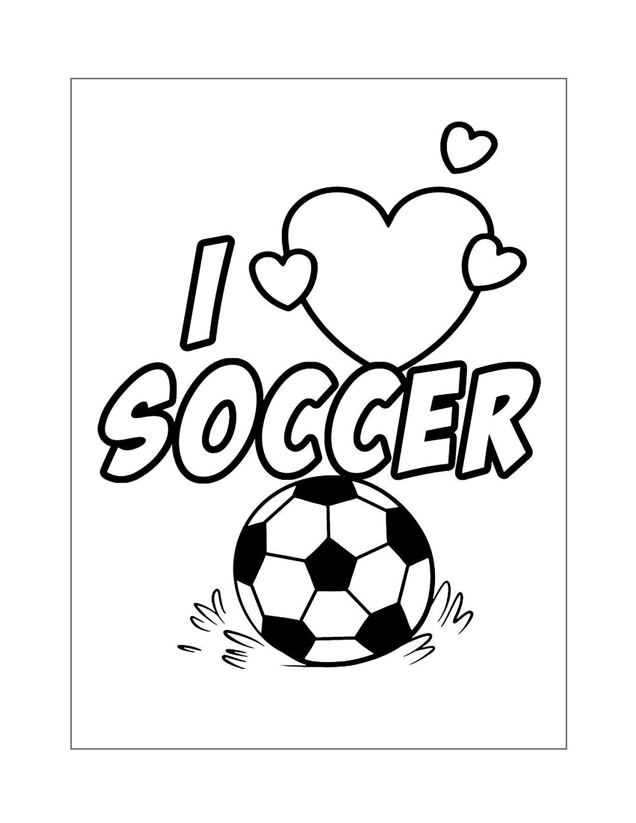 I Love Soccer Coloring Page