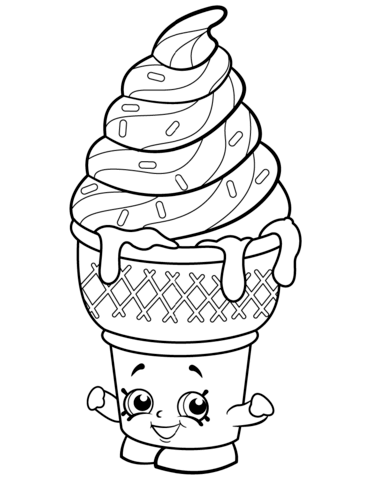 Ice Cream Shopkin Coloring Page