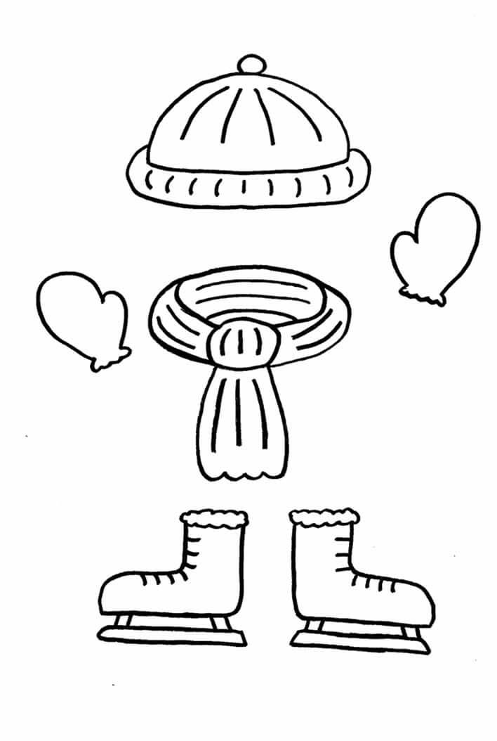 Ice Skating Clothes in January Coloring Page